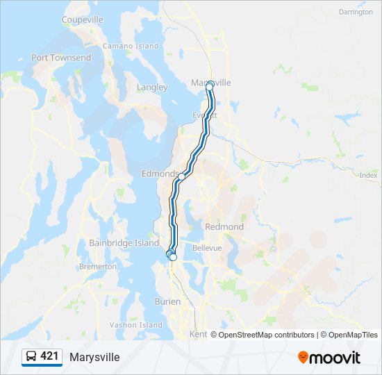 421 bus Line Map