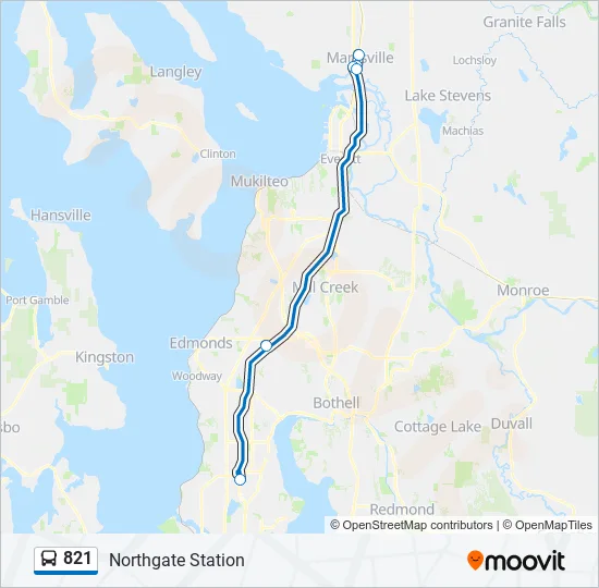 821 Bus Line Map