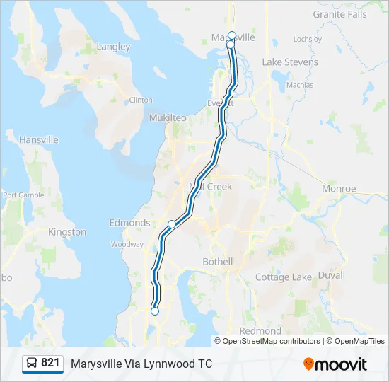 821 Bus Line Map