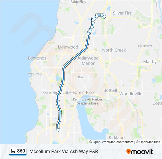 860 bus Line Map