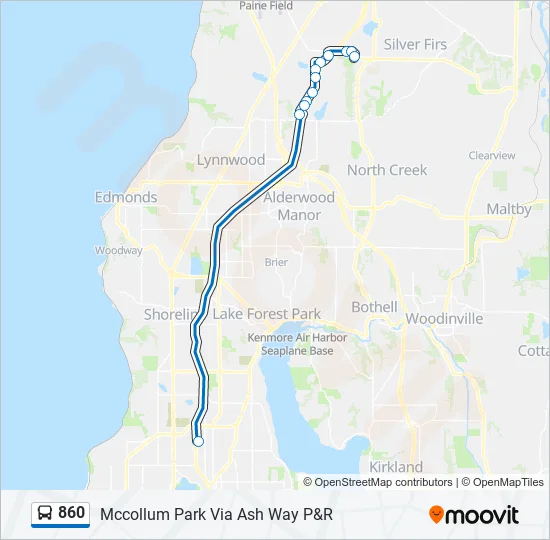 860 Bus Line Map