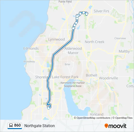 860 Bus Line Map