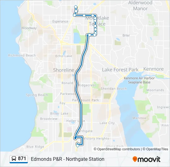 871 Bus Line Map