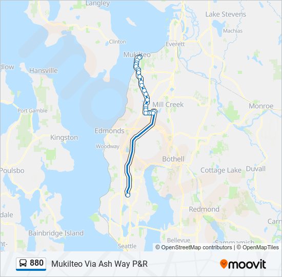 880 bus Line Map