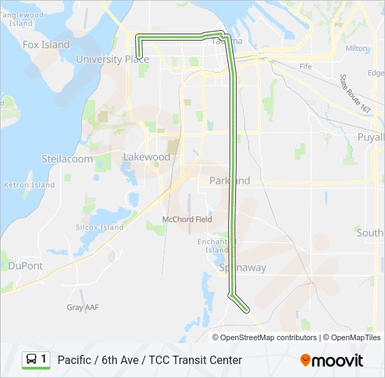 1 Bus Line Map