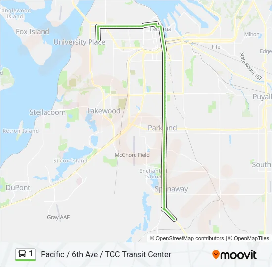 1 Bus Line Map