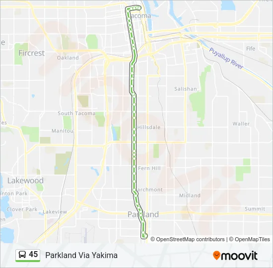 45 Bus Line Map