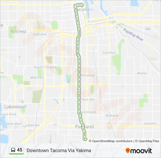 45 Bus Line Map
