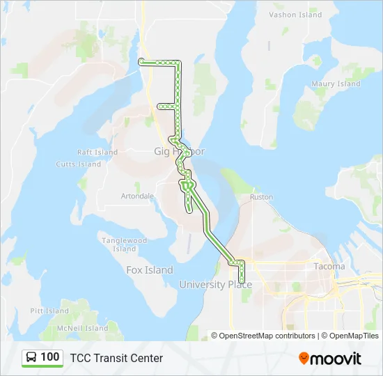 100 Bus Line Map