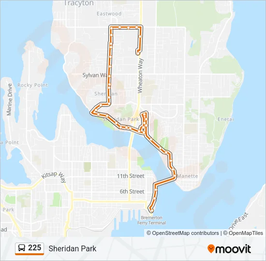225 Bus Line Map