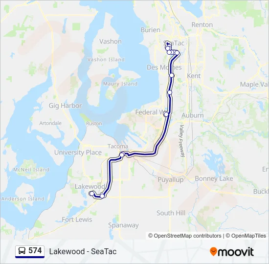 574 Bus Line Map