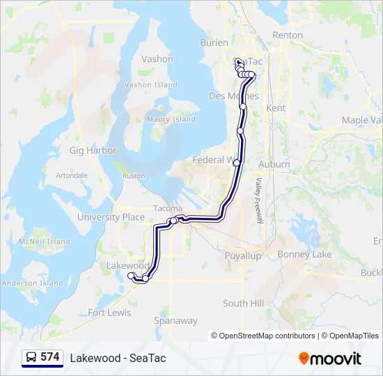 574 Bus Line Map