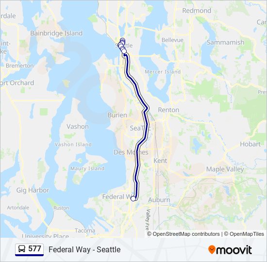 Mapa de 577 de autobús