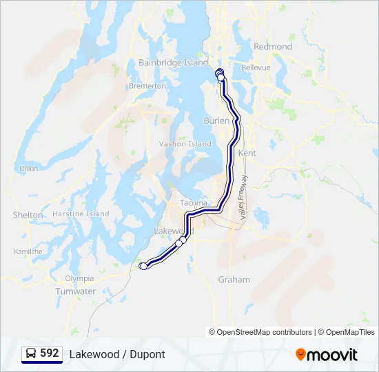 592 Bus Line Map