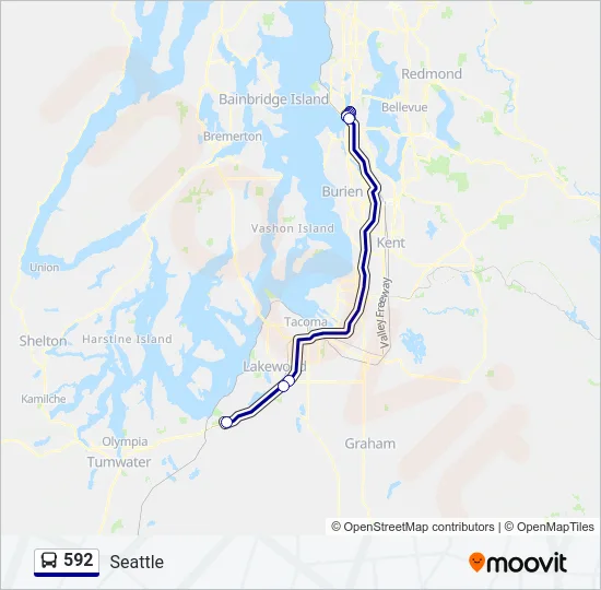 592 Bus Line Map