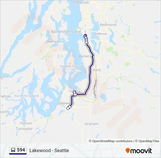 594 Bus Line Map