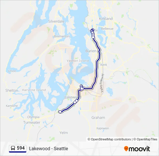 594 Route: Schedules, Stops & Maps - Lakewood Station / Dupont Via