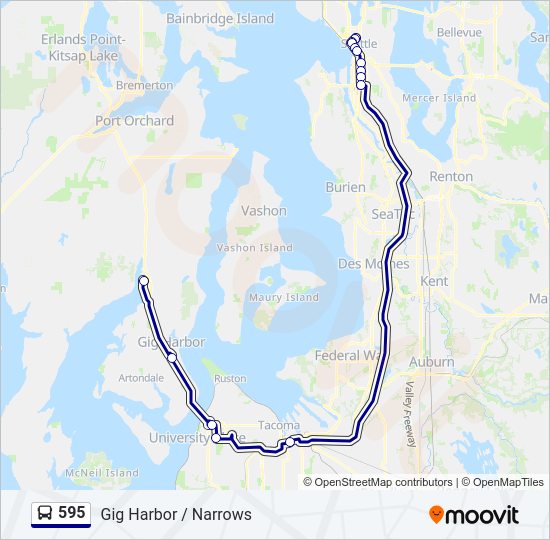 Mapa de 595 de autobús