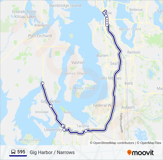 595 Bus Line Map