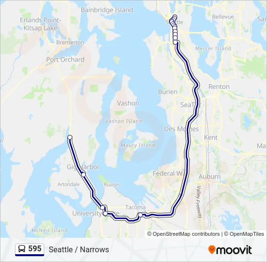 595 Bus Line Map