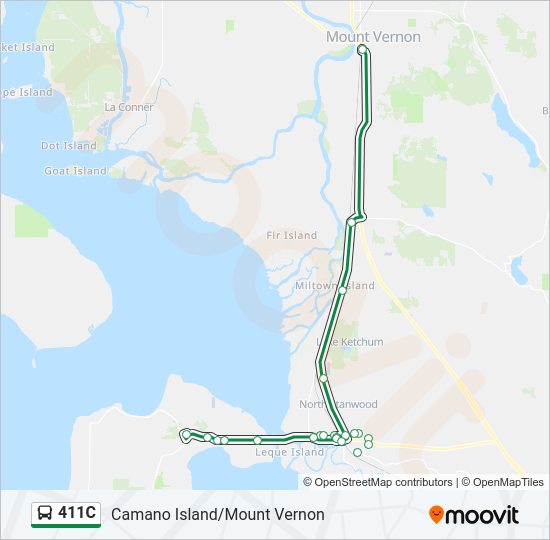 411C Bus Line Map