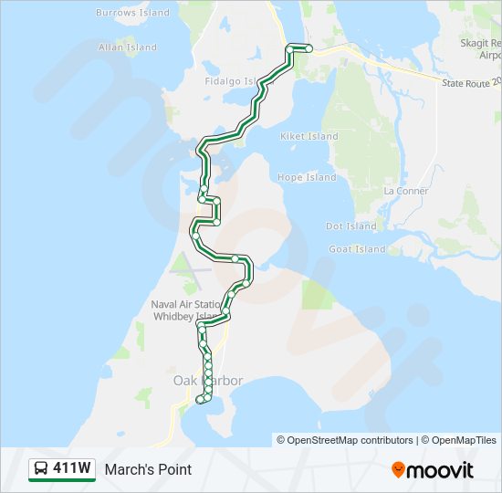 411W Bus Line Map