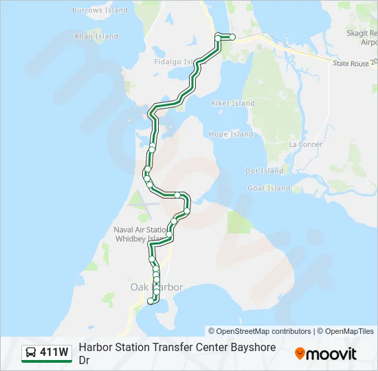 411W Bus Line Map