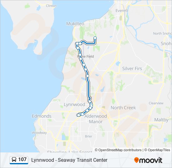 107 Bus Line Map