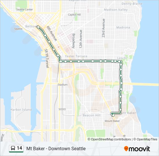 14 Bus Line Map