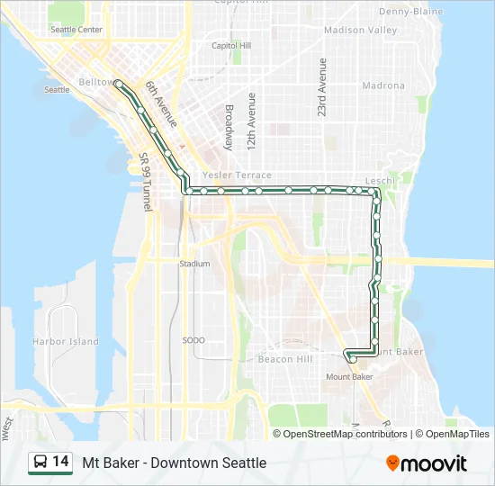 14 Bus Line Map