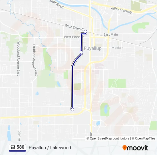 580 Bus Line Map