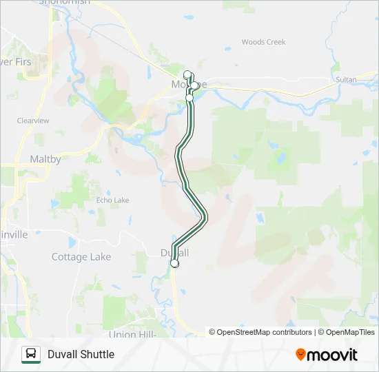 DUVALL-MONROE SHUTTLE Bus Line Map