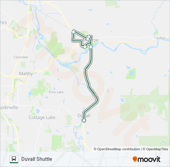 Mapa de DUVALL-MONROE SHUTTLE de autobús