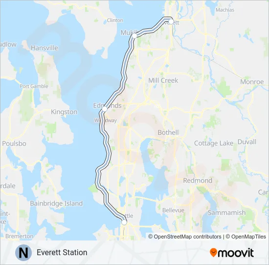 N LINE Train Line Map