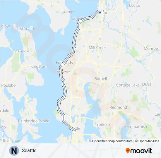 N LINE Train Line Map