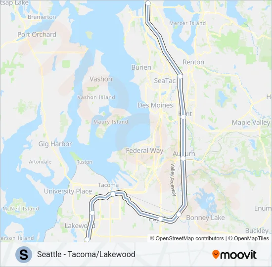 S LINE Train Line Map
