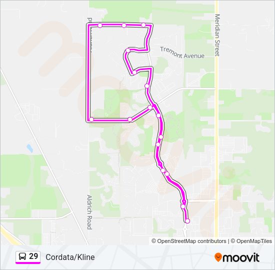 29 Bus Line Map