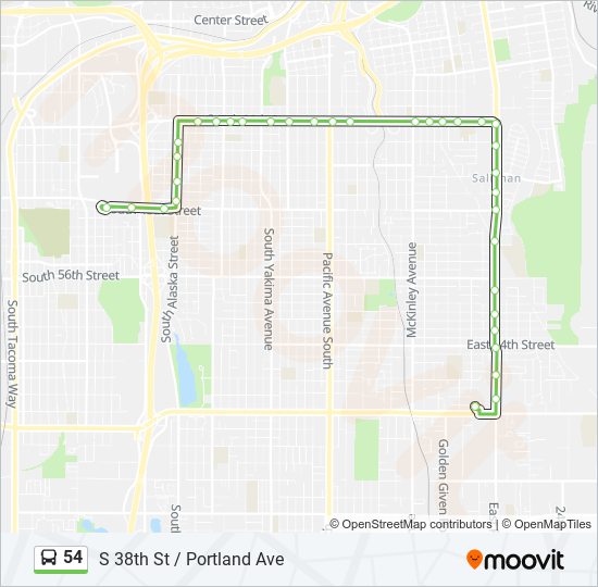 54 bus Line Map