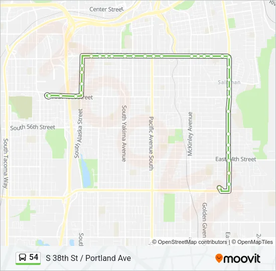 54 Bus Line Map