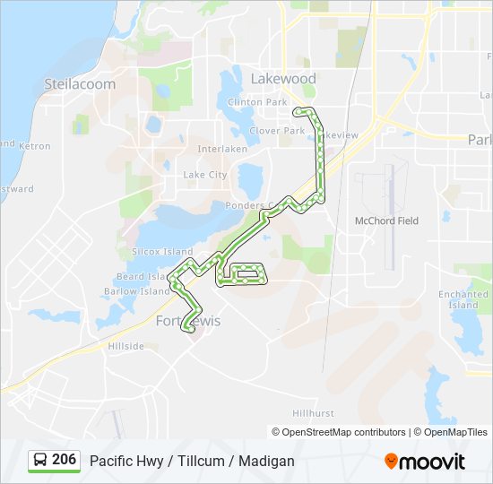206 bus Line Map