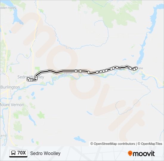 70X Bus Line Map