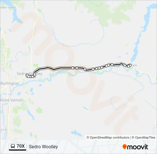 70X Bus Line Map
