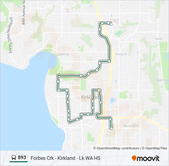 Mapa de 893 de autobús