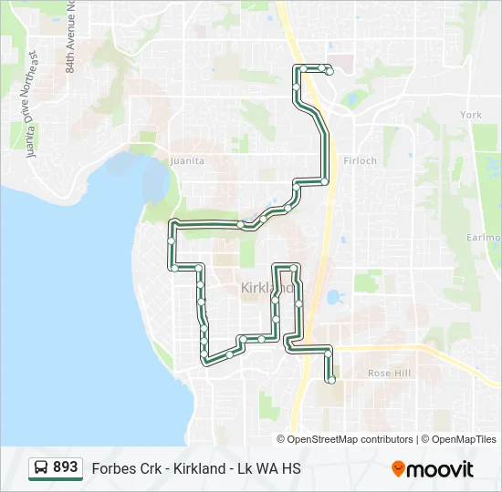 893 Bus Line Map