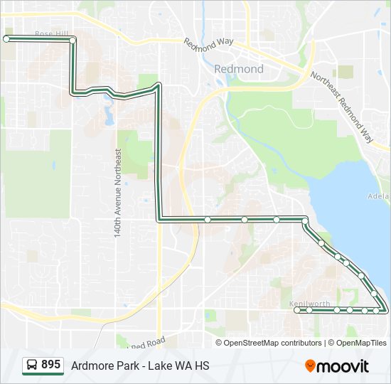 895 bus Line Map