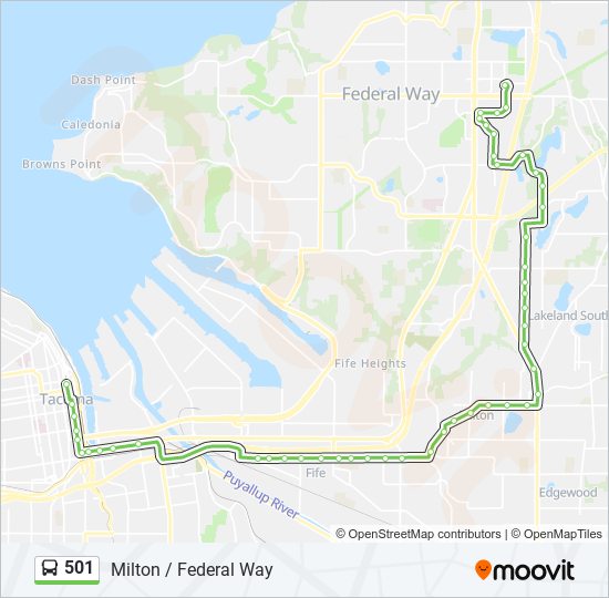 501 bus Line Map