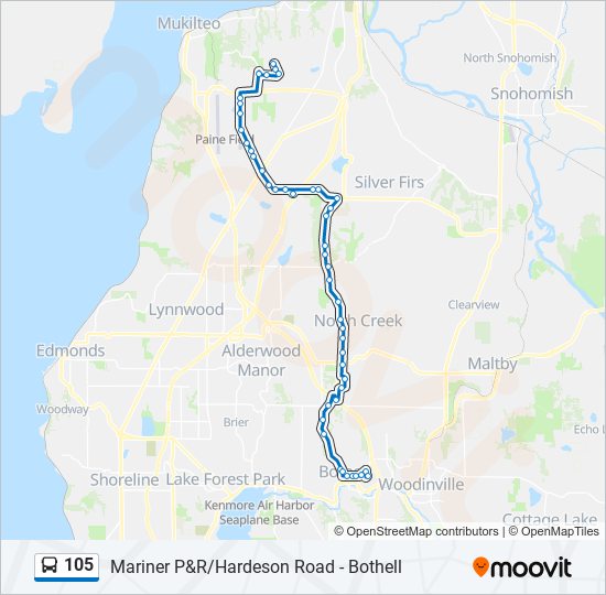 Mapa de 105 de autobús