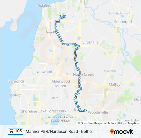 105 Bus Line Map