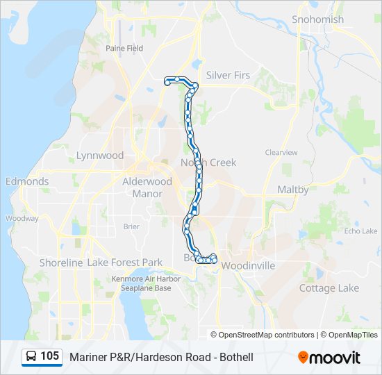 105 Bus Line Map