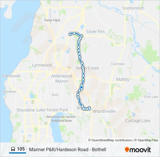 105 Bus Line Map